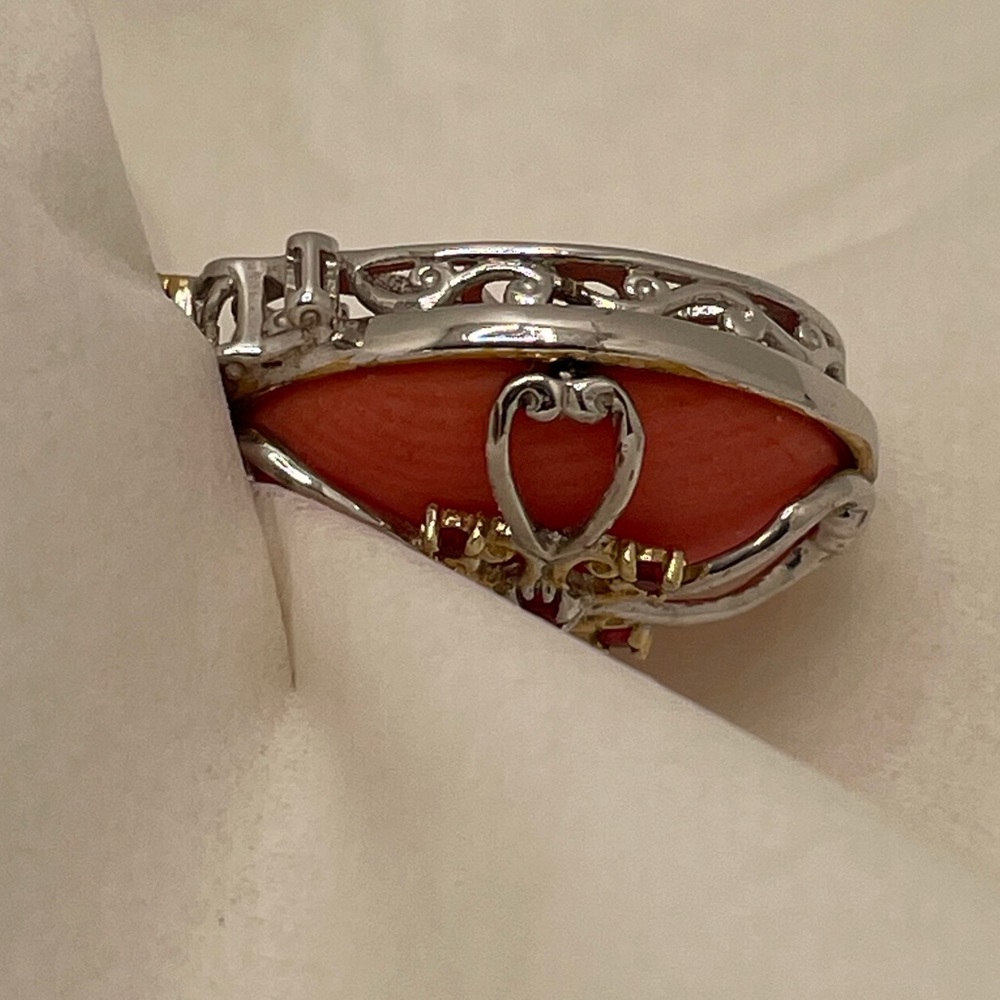 Gems en Vogue Salmon Coral Sapphire Pendant - Picture 4 of 14